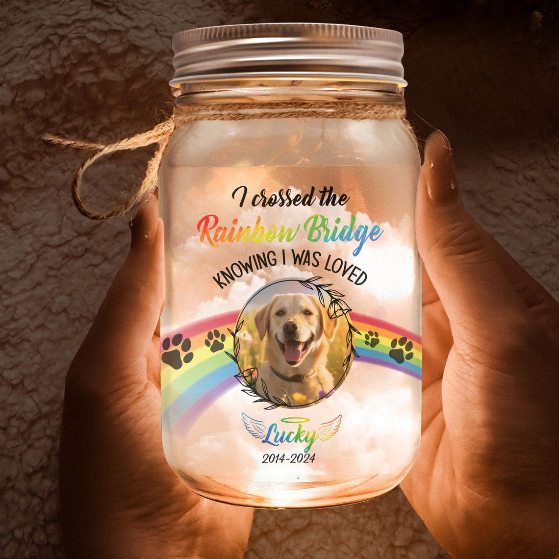 Personalisiertes Hundefoto Pfoten-Nachtlicht Haustier-Erinnerungsgeschenk für Tierliebhaber