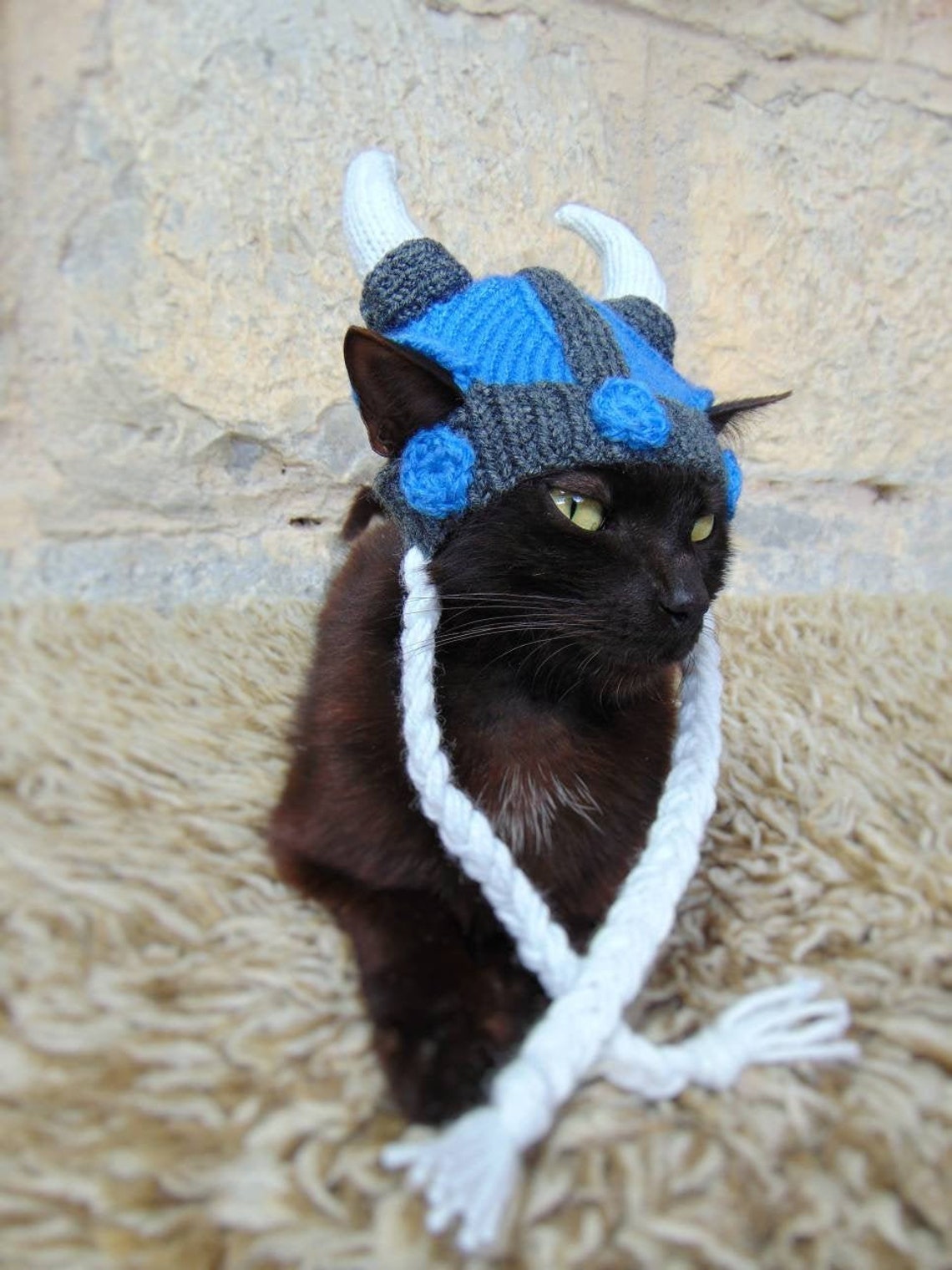 Viking Pet Crochet Hat Halloween Pet Costume Gift for Pet Lovers