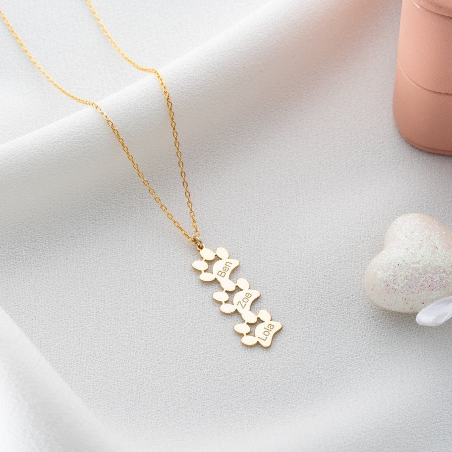 Personalized Pet Paw Print Name Neckname Christmas Keepsake Gift For Dog Cat Mom