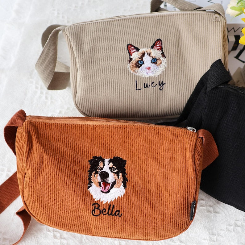 Cara de mascota bordada personalizada y nombre de mascota sudadera retrato de perro bordado cuello redondo regalo amante de las mascotas