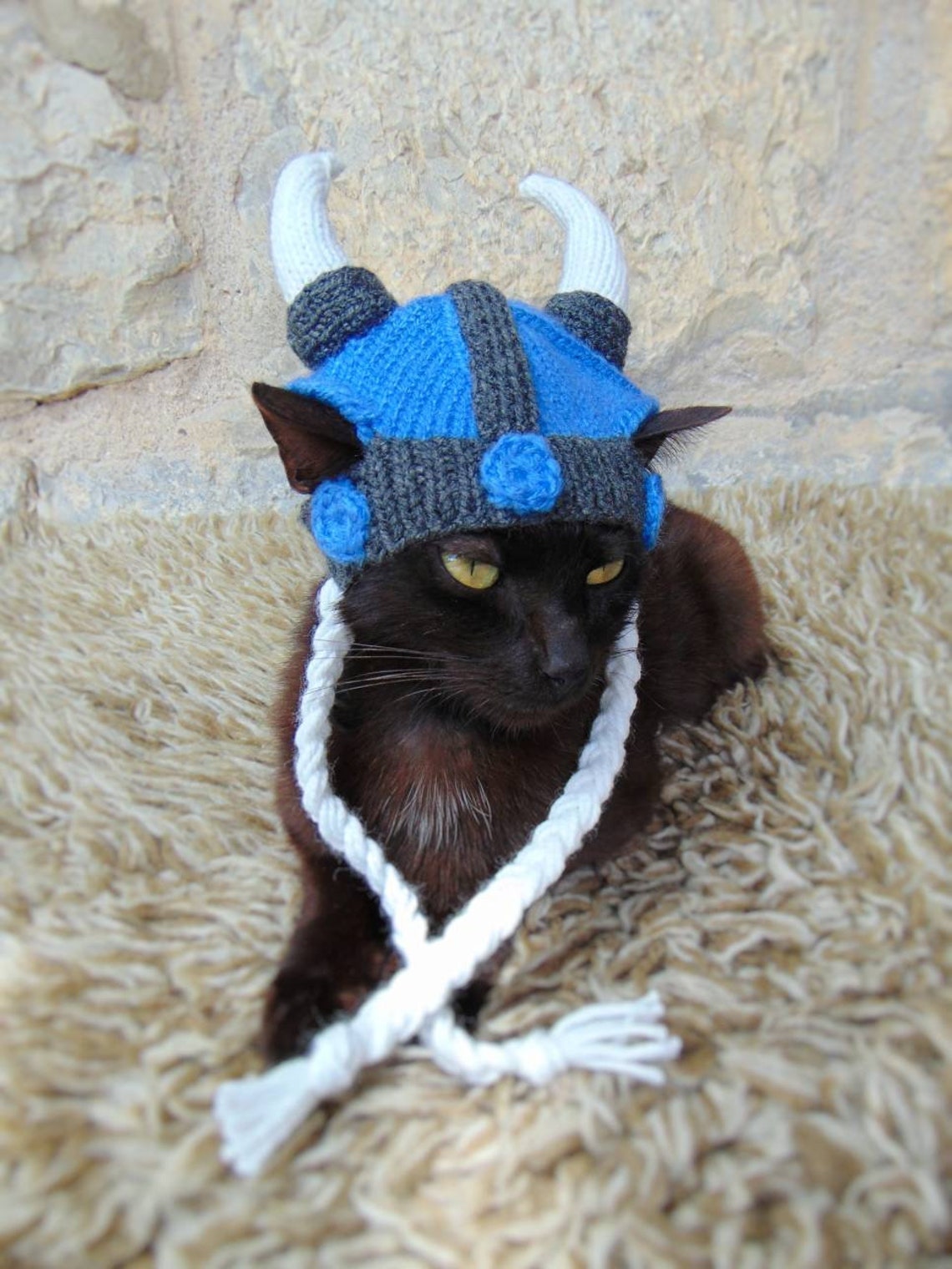 Viking Pet Crochet Hat Halloween Pet Costume Gift for Pet Lovers