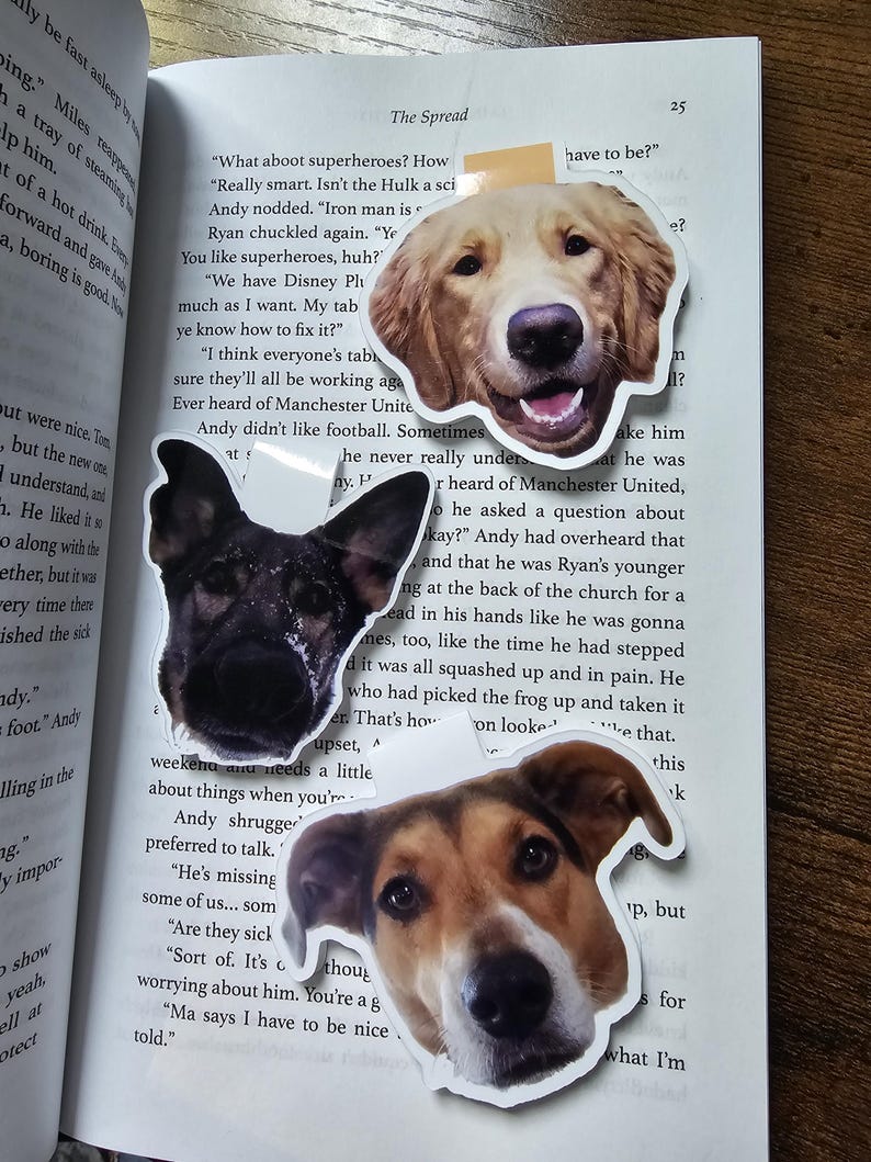 Custom Pet Portrait Magnetic Bookmark – Personalized Back To School Gift for Dog & Cat Lovers