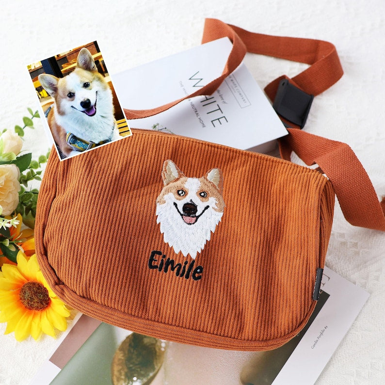 Cara de mascota bordada personalizada y nombre de mascota sudadera retrato de perro bordado cuello redondo regalo amante de las mascotas
