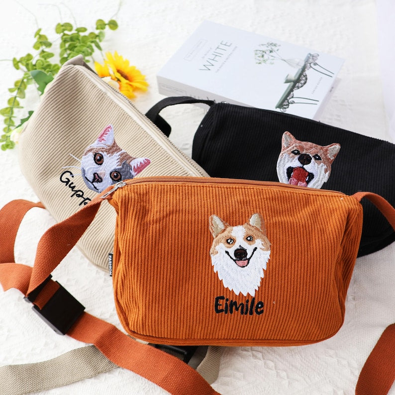 Cara de mascota bordada personalizada y nombre de mascota sudadera retrato de perro bordado cuello redondo regalo amante de las mascotas