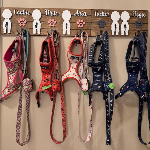 Custom Dog Butt Leash Holder for Wall Personalized Pet Leash Rack & Key Hook Unique Gift for Dog Owners