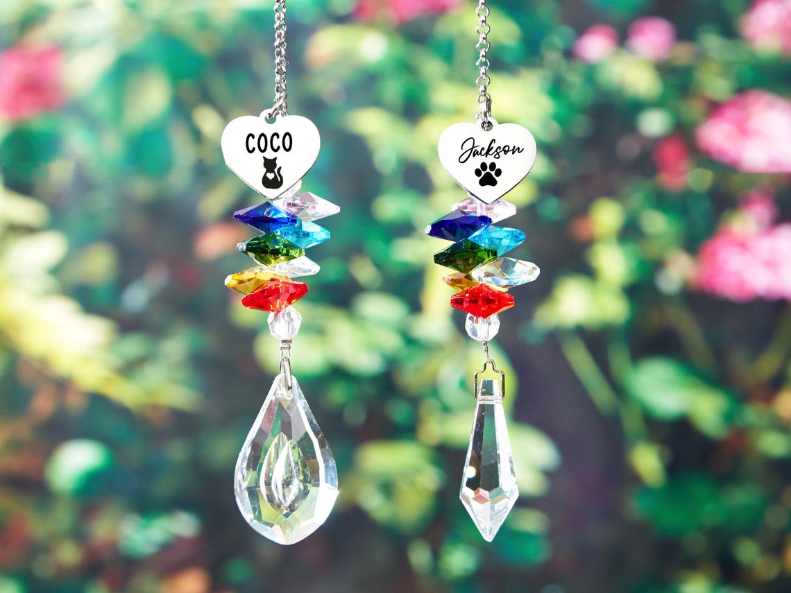 Custom Rainbow Bridge Pet Suncatcher – Dog/Cat Remembrance & Memorial Gift