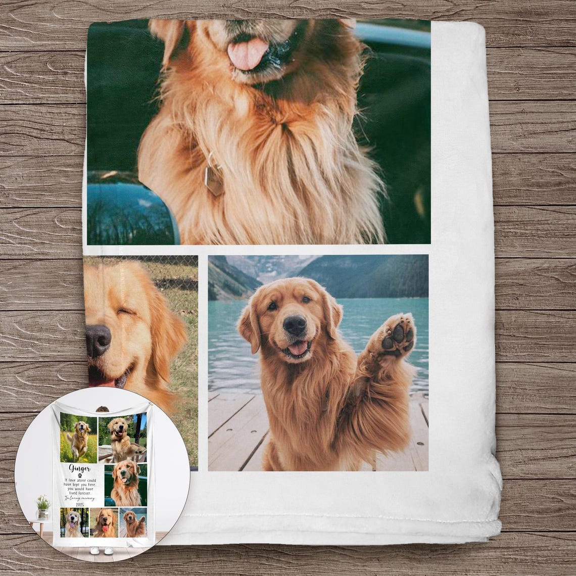 Personalized Dog Memorial Photo Blanket Sympathy Gift For Pet Lovers