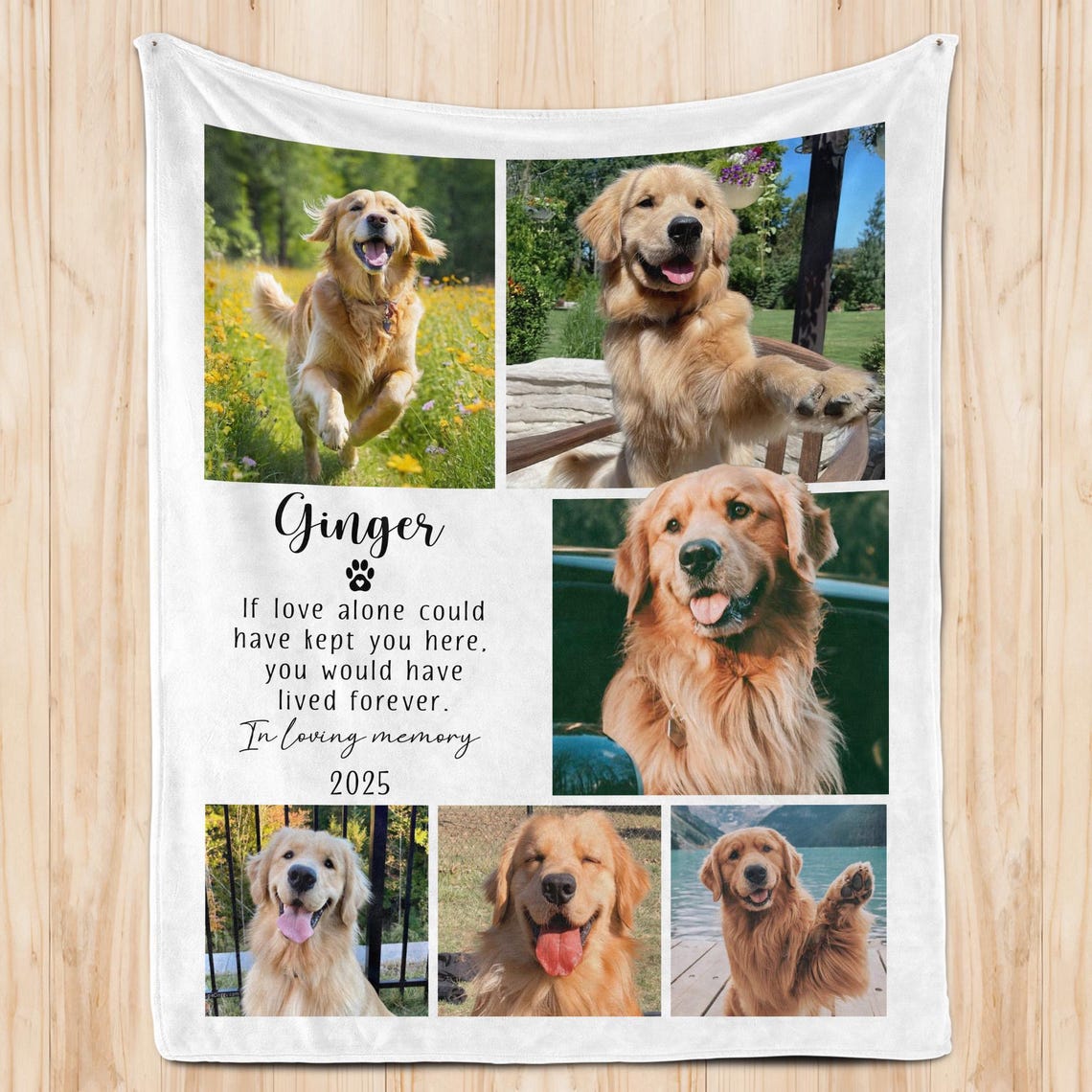 Personalized Dog Memorial Photo Blanket Sympathy Gift For Pet Lovers
