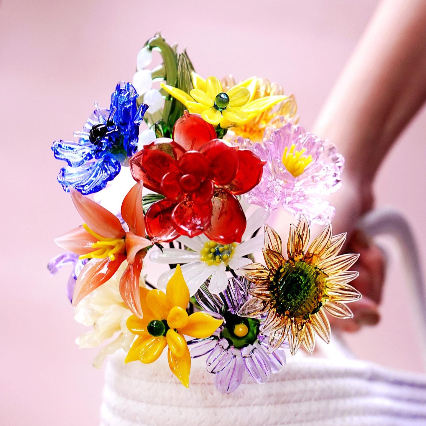Fleur en verre personnalisée pour le mois de naissance, cadeaux uniques pour maman, grand-mère, fête des mères, idées cadeaux de Noël