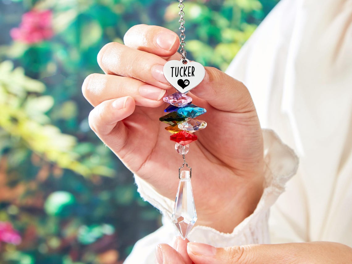 Custom Rainbow Bridge Pet Suncatcher – Dog/Cat Remembrance & Memorial Gift