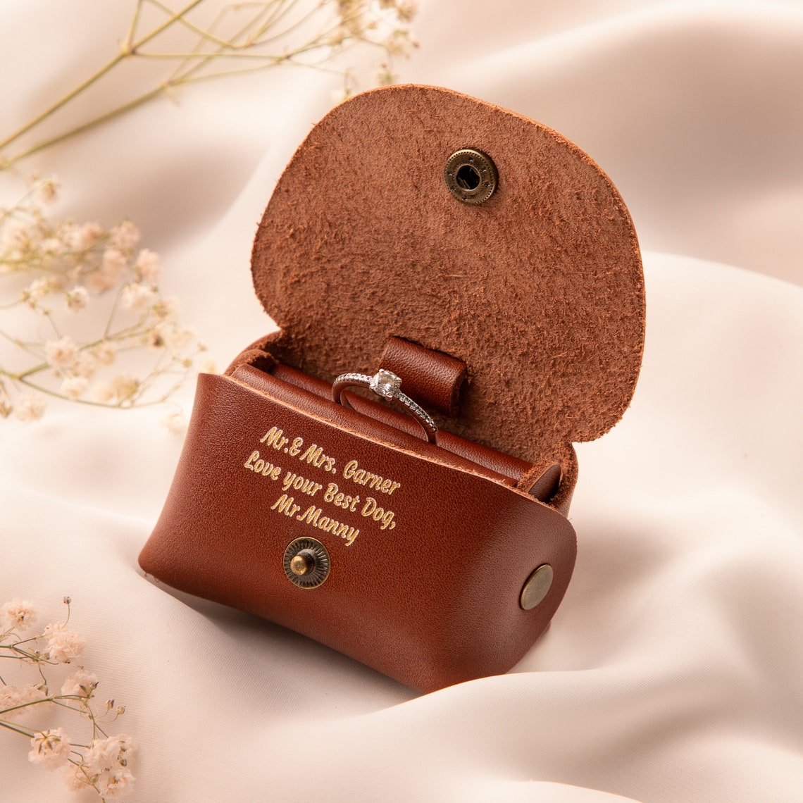Custom Pet Ring Bearer Pouch | Personalized Wedding Ring Box for Dogs & Cats