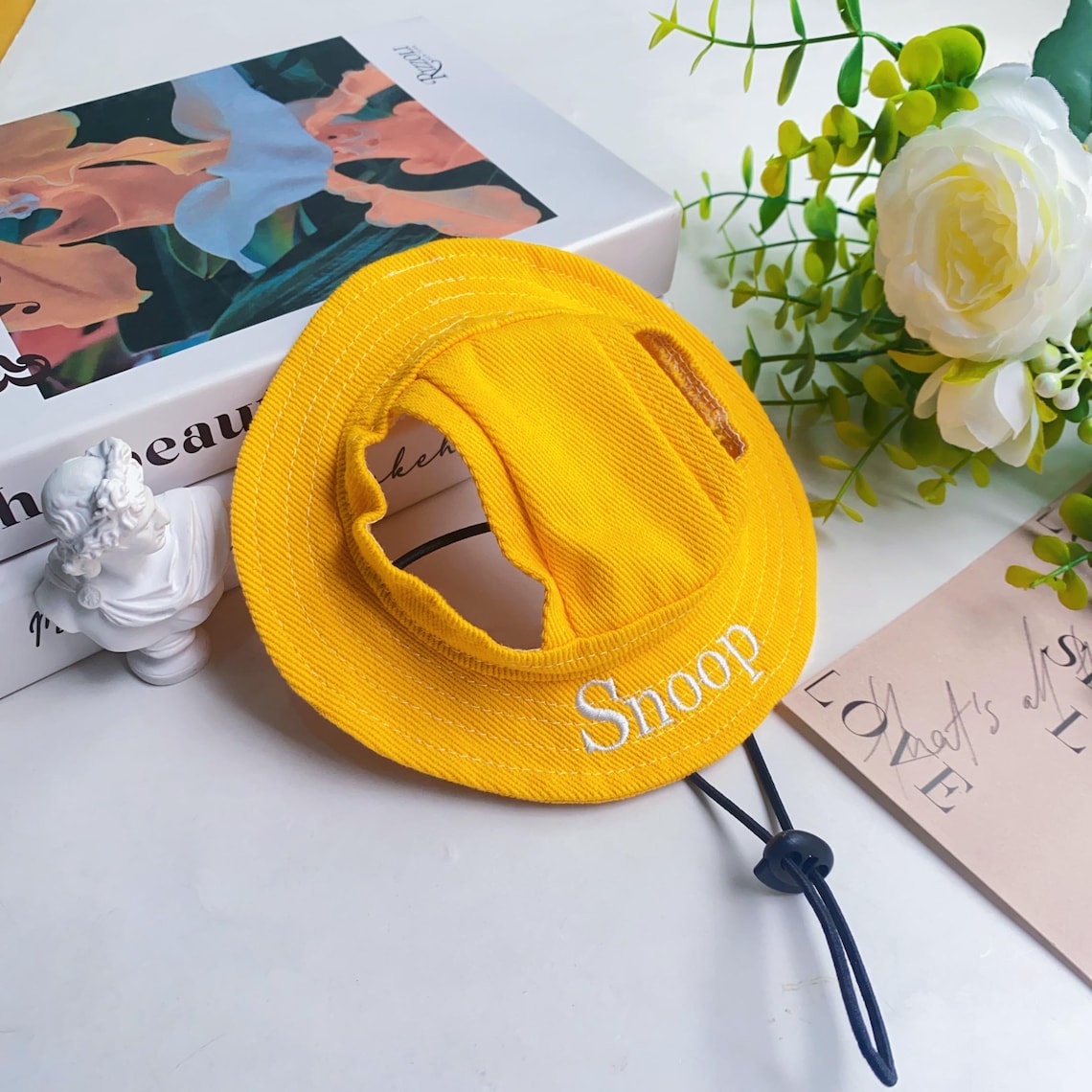 Custom Bucket Hat for Dogs & Cats – Embroidered Pet Hat with Name, Sun Protection Puppy Cap, Cute Travel Pet Accessories