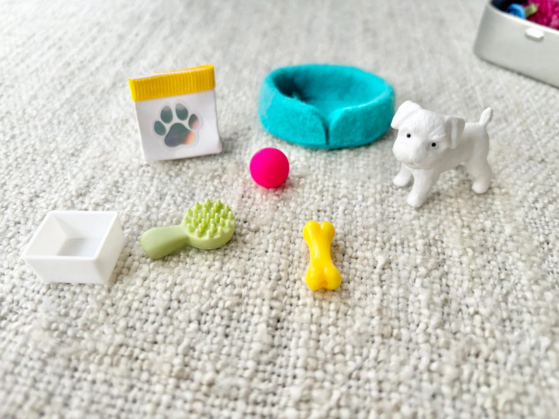 Personalized Pocket Pet Dog in a Tin – Mini Travel Toy Dog Playset Custom Pet Figurine Christmas Gift For Dog Owner