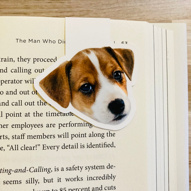 Custom Pet Portrait Magnetic Bookmark – Personalized Back To School Gift for Dog & Cat Lovers