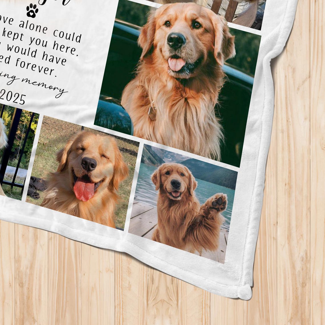 Personalized Dog Memorial Photo Blanket Sympathy Gift For Pet Lovers