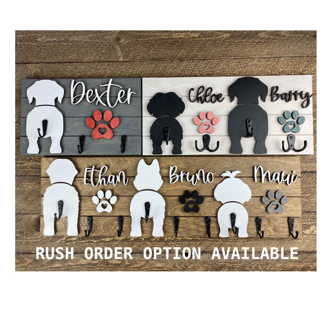 Custom Dog Butt Leash Holder for Wall Personalized Pet Leash Rack & Key Hook Unique Gift for Dog Owners
