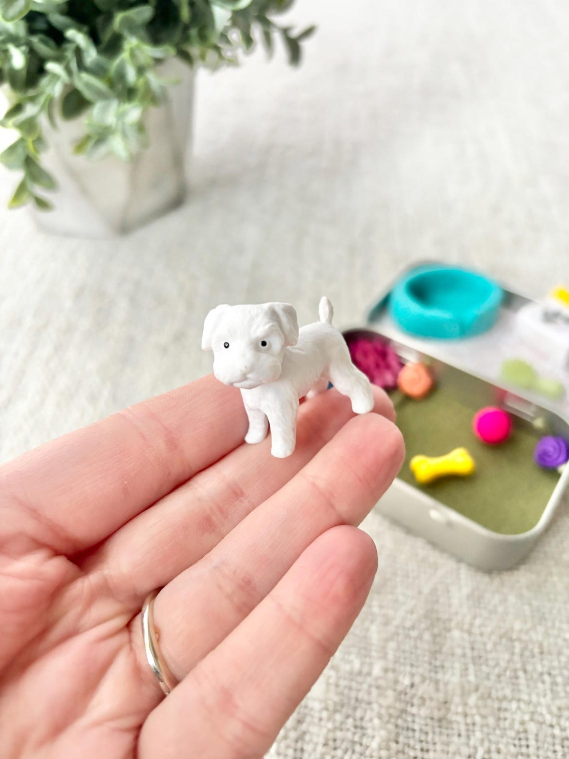 Personalized Pocket Pet Dog in a Tin – Mini Travel Toy Dog Playset Custom Pet Figurine Christmas Gift For Dog Owner