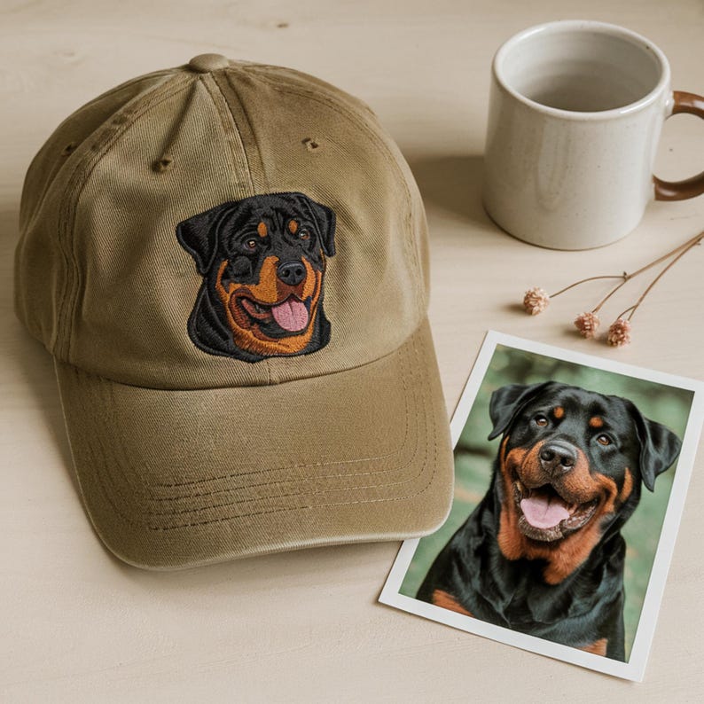 Embroidered Pet Portrait Vintage Baseball Cap – Custom Gift for Dog & Cat Lovers