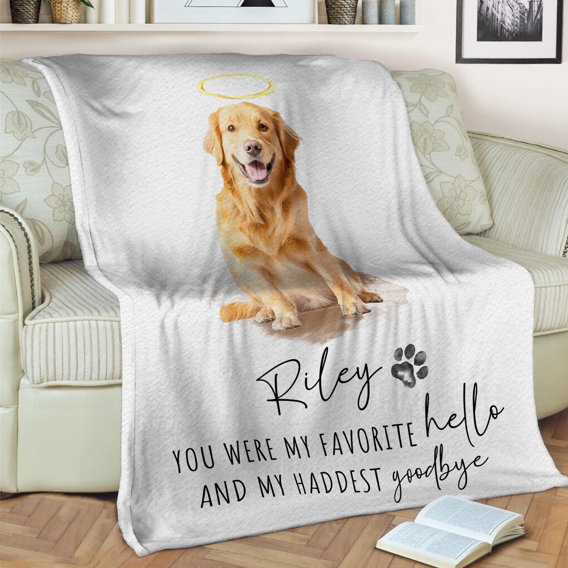 Custom Pet Photo Blanket Dog Memorial Gift For Dog Mom Dad