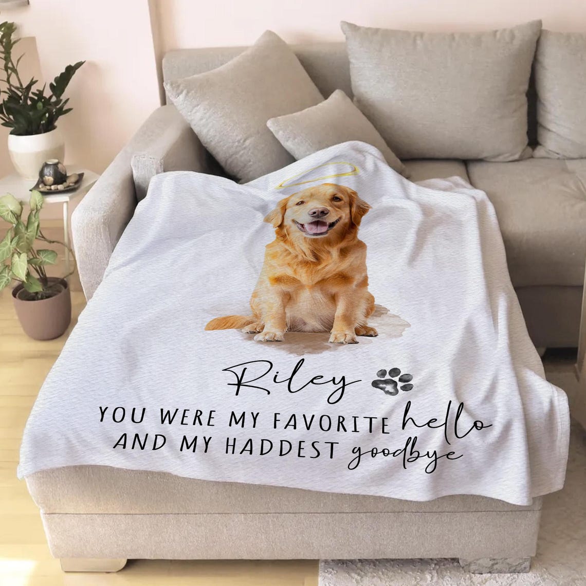 Custom Pet Photo Blanket Dog Memorial Gift For Dog Mom Dad
