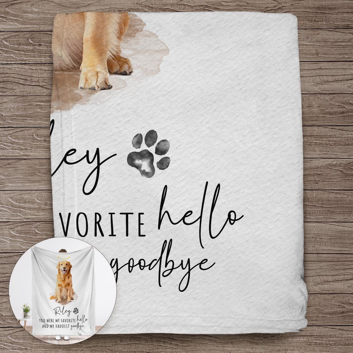 Custom Pet Photo Blanket Dog Memorial Gift For Dog Mom Dad