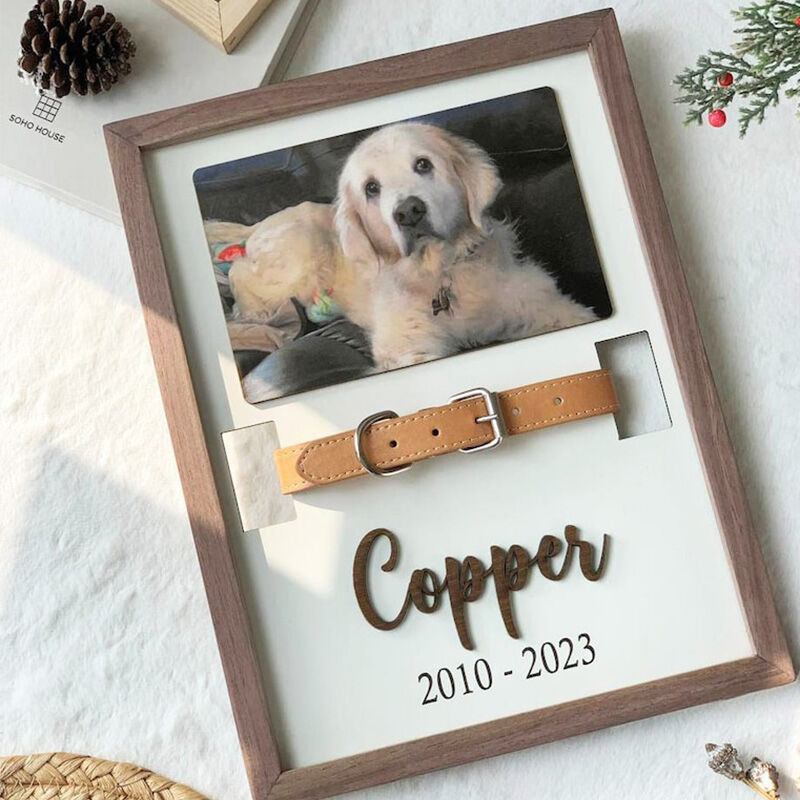 Letrero conmemorativo personalizado para collar de mascota con oreja y nombre, regalo para amantes de las mascotas