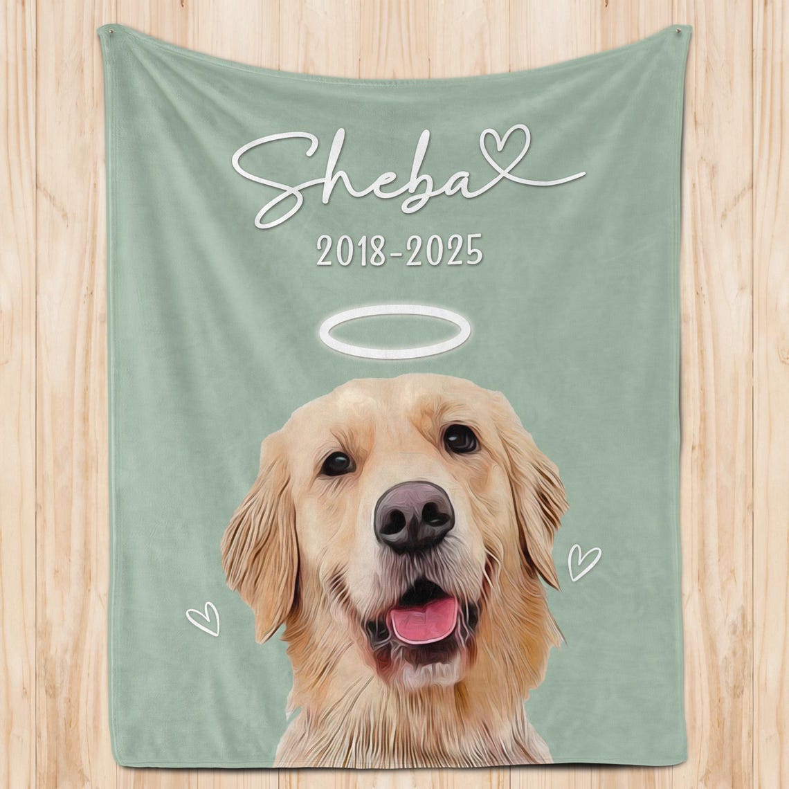 Personalized Pet Memorial Photo Blanket Sympathy Gift For Dog/Cat Lovers
