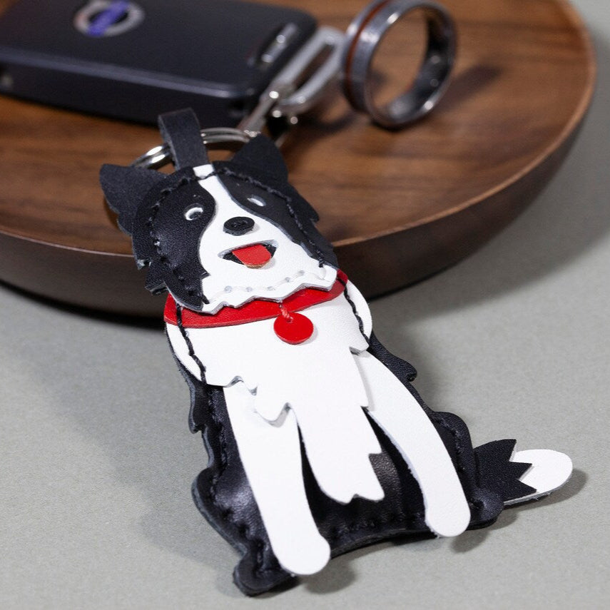Porte-clés personnalisé en cuir avec portrait d'animal de compagnie, breloque de sac, cadeau commémoratif de Noël pour les amoureux des chiens et des chats