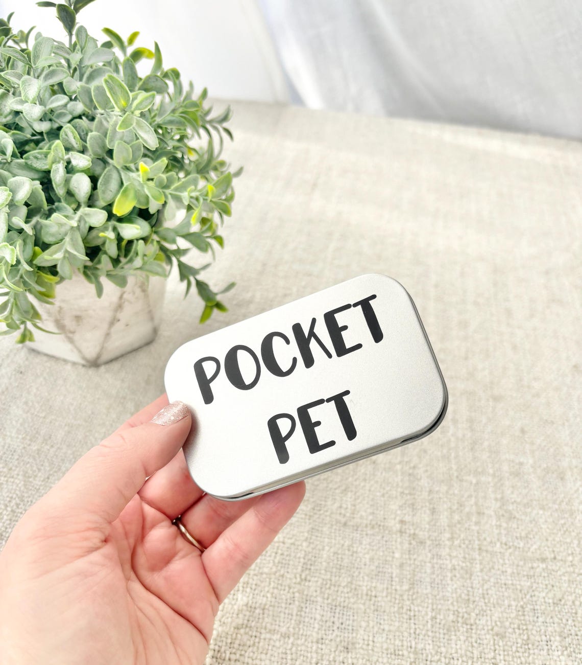 Miniature Bunny Pocket Pet Playset In A Tin Case Travel Toy for Kids Easter Basket Stuffer