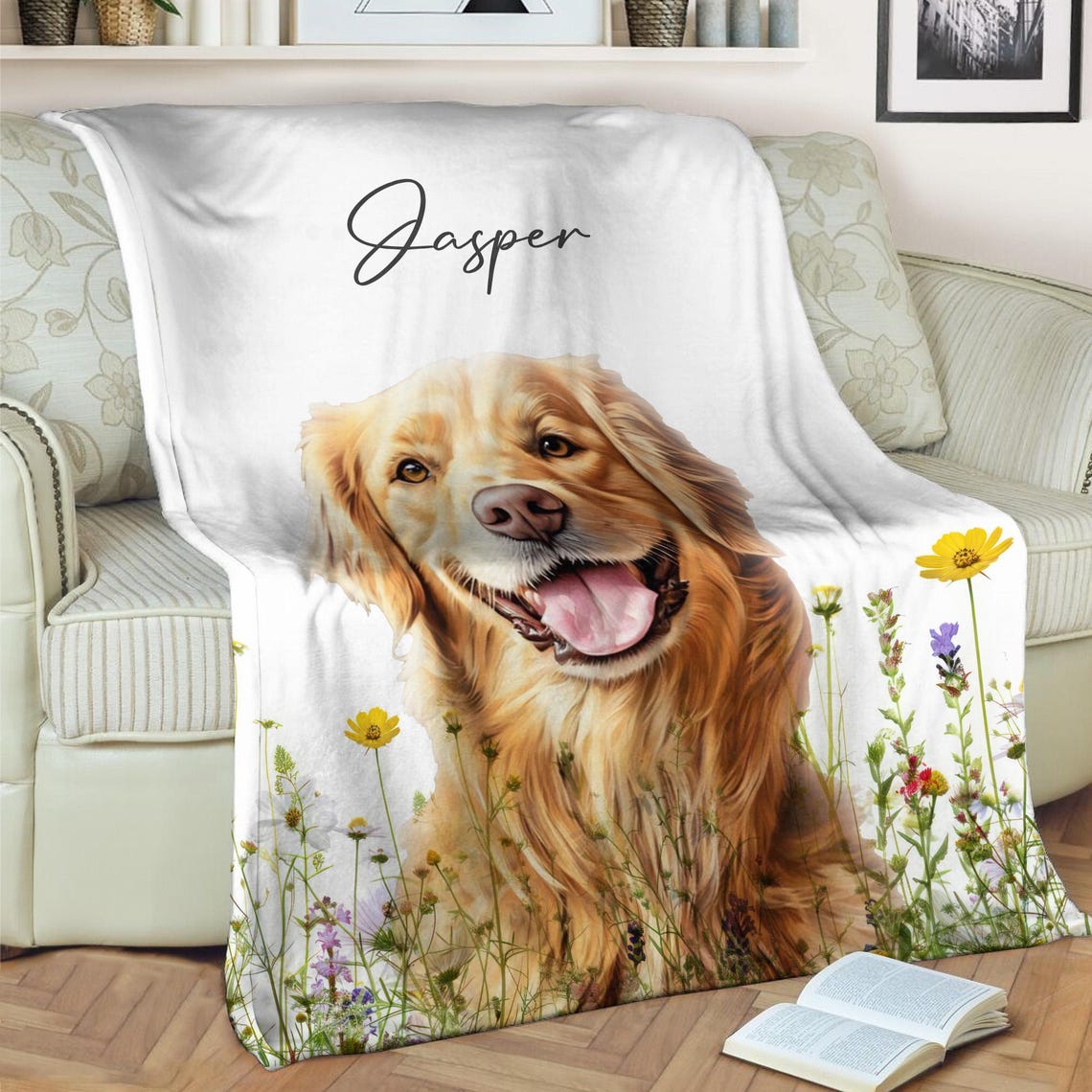 Personalized Pet Memorial Photo Blanket Sympathy Gift For Dog/Cat Lovers