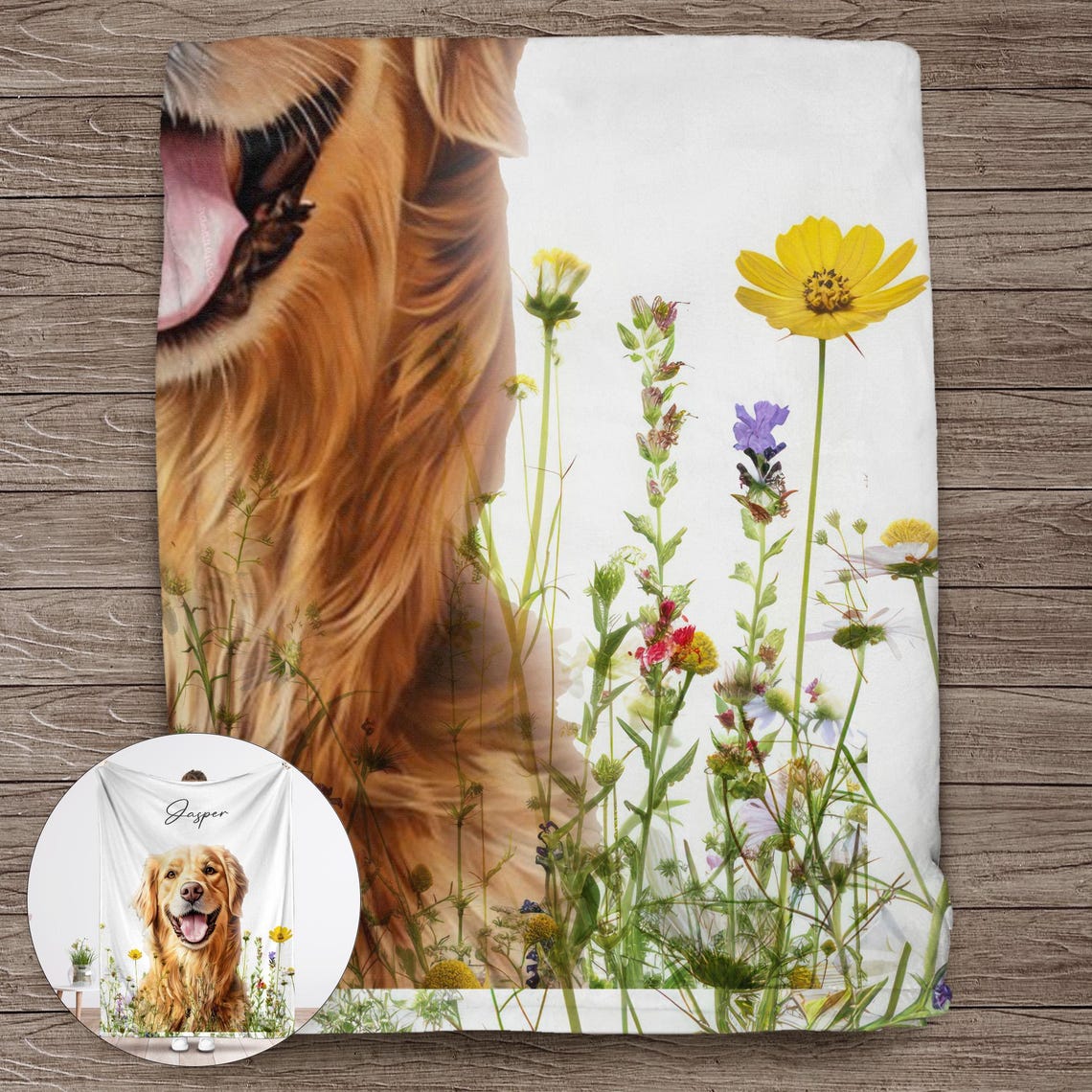 Personalized Pet Memorial Photo Blanket Sympathy Gift For Dog/Cat Lovers