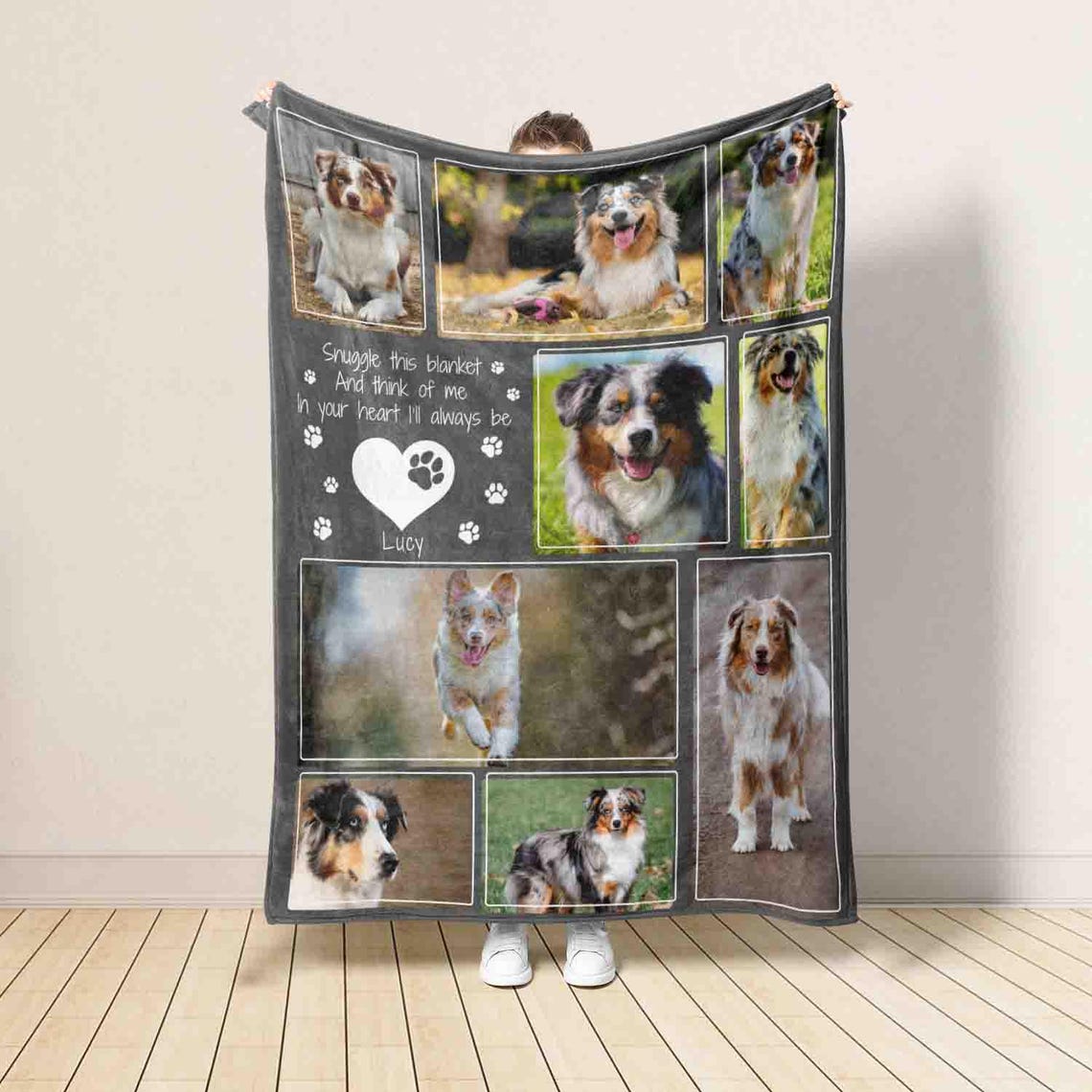 Personalized Dog Photo Blanket Dog Memorial Gift Keepsake Fleece Throw