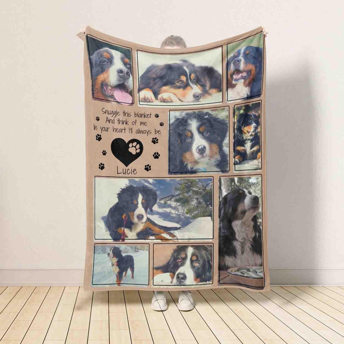 Personalized Dog Photo Blanket Dog Memorial Gift Keepsake Fleece Throw