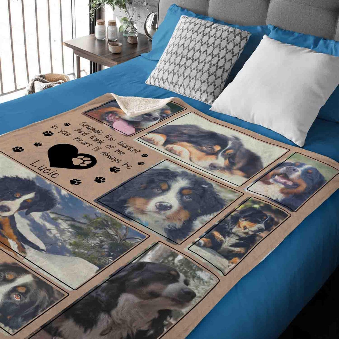 Personalized Dog Photo Blanket Dog Memorial Gift Keepsake Fleece Throw