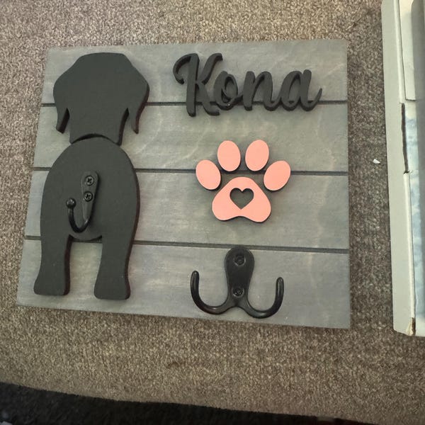 Custom Dog Butt Leash Holder for Wall Personalized Pet Leash Rack & Key Hook Unique Gift for Dog Lovers