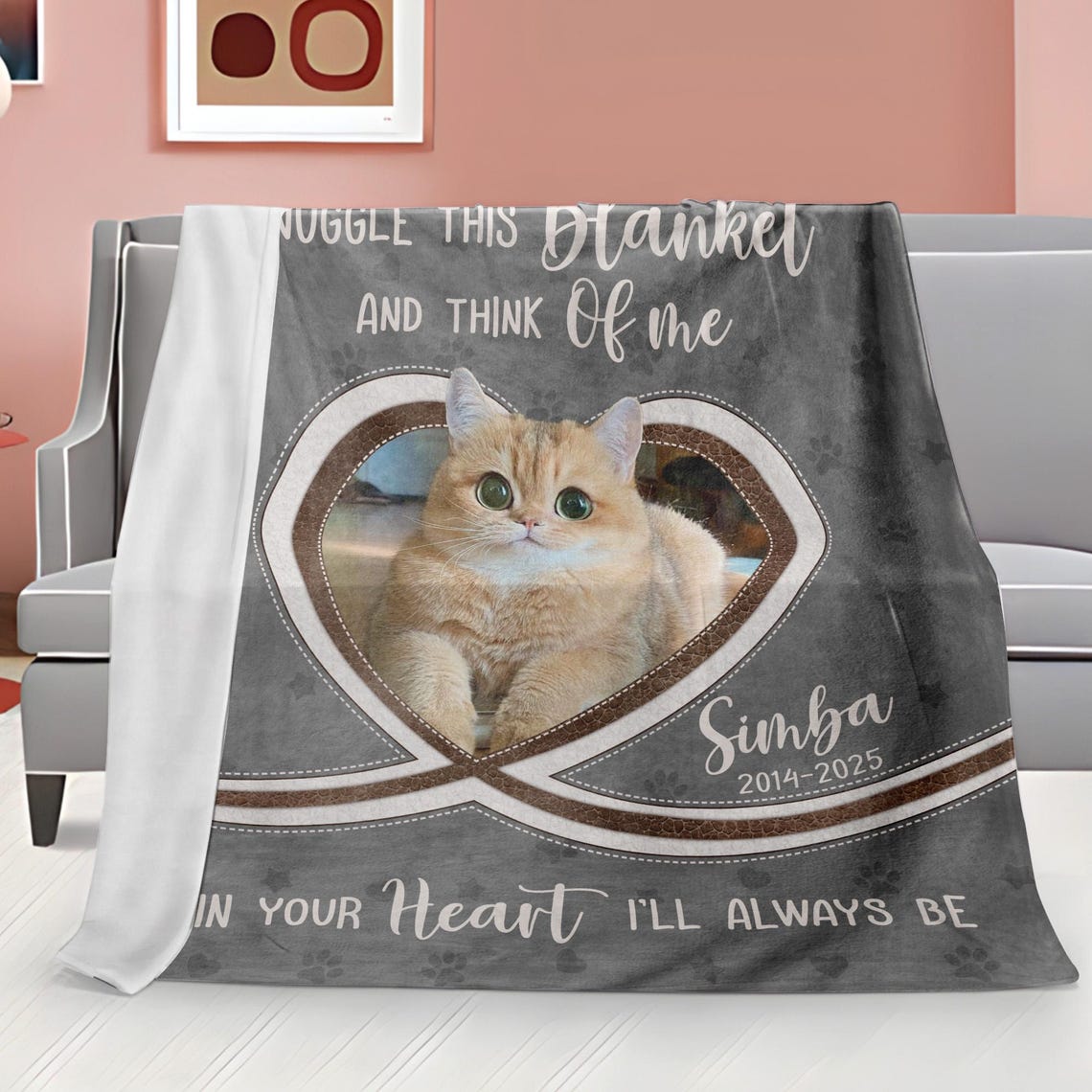 Custom Pet Blanket Using Pet Photo Pet Memorial Blanket Cat Remembrance Gift For Cat Mom Dad