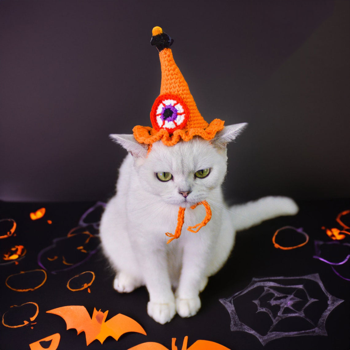 Witch Pet Crochet Hat Halloween Pet Costume Gift for Pet Lovers