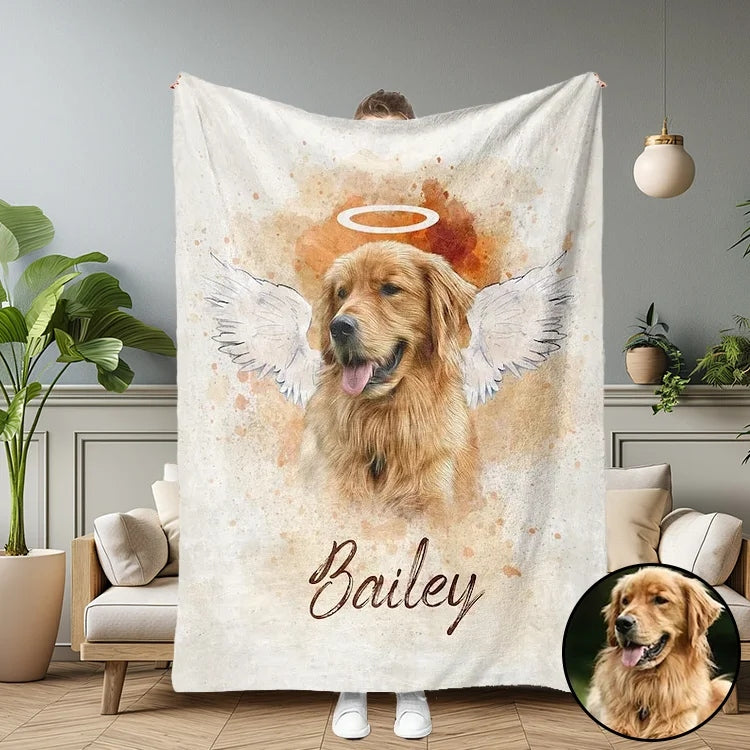 Personalisierte Haustier-Gedenkdecke mit Foto, Beileidsgeschenk für Tierliebhaber, Weihnachtsgeschenk für Hundeliebhaber