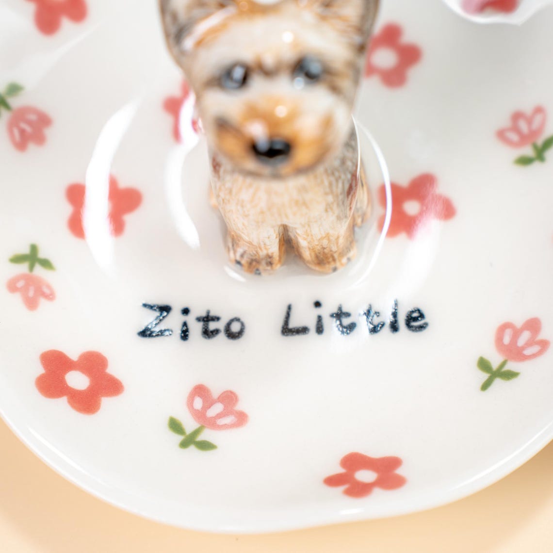 Custom Pet Ring Dish Personalized Pet Figurine Ceramic Jewelry Holder Unique Gift for Pet Lover