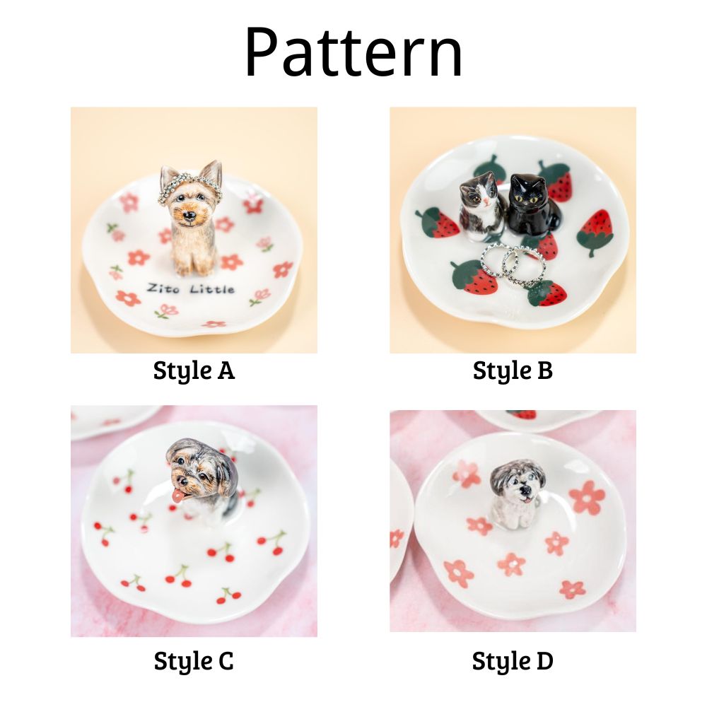 Plat à bagues personnalisé pour animaux de compagnie, figurine personnalisée pour animaux de compagnie, porte-bijoux en céramique, cadeau unique pour les amoureux des animaux