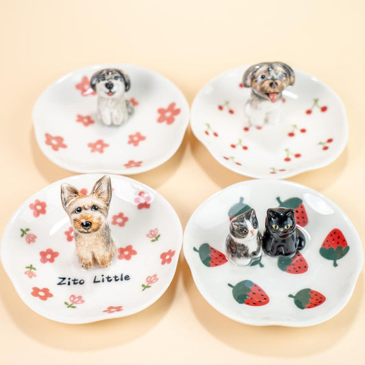 Personalisierte Haustier Ringschale, Personalisierte Haustier Figur, Keramik Schmuckhalter, Einzigartiges Geschenk für Haustierliebhaber