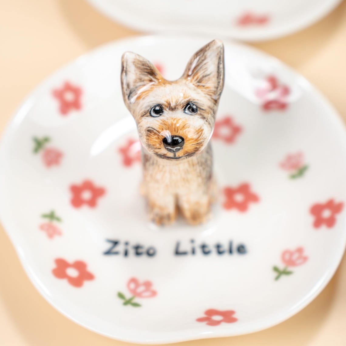 Custom Pet Ring Dish Personalized Pet Figurine Ceramic Jewelry Holder Unique Gift for Pet Lover