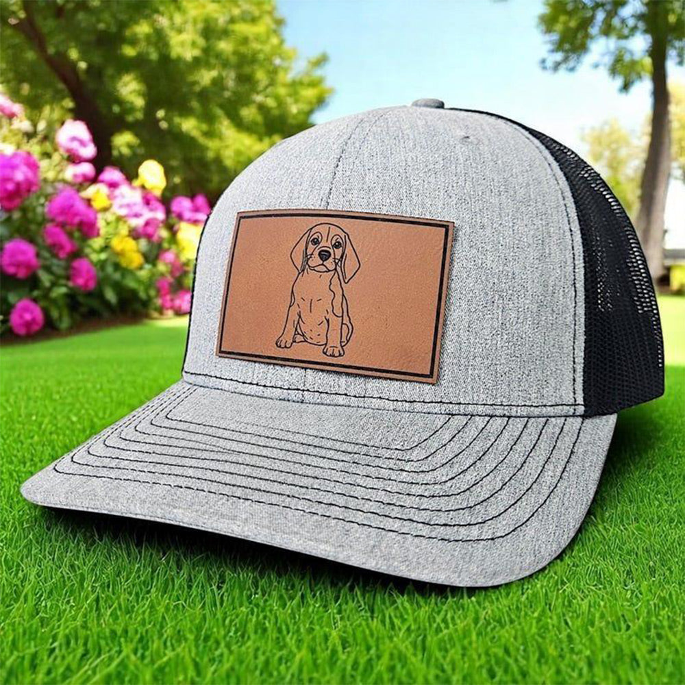 Personalisiertes HaustierPortrait Leder Patch Mütze Baseballmütze für Tierliebhaber