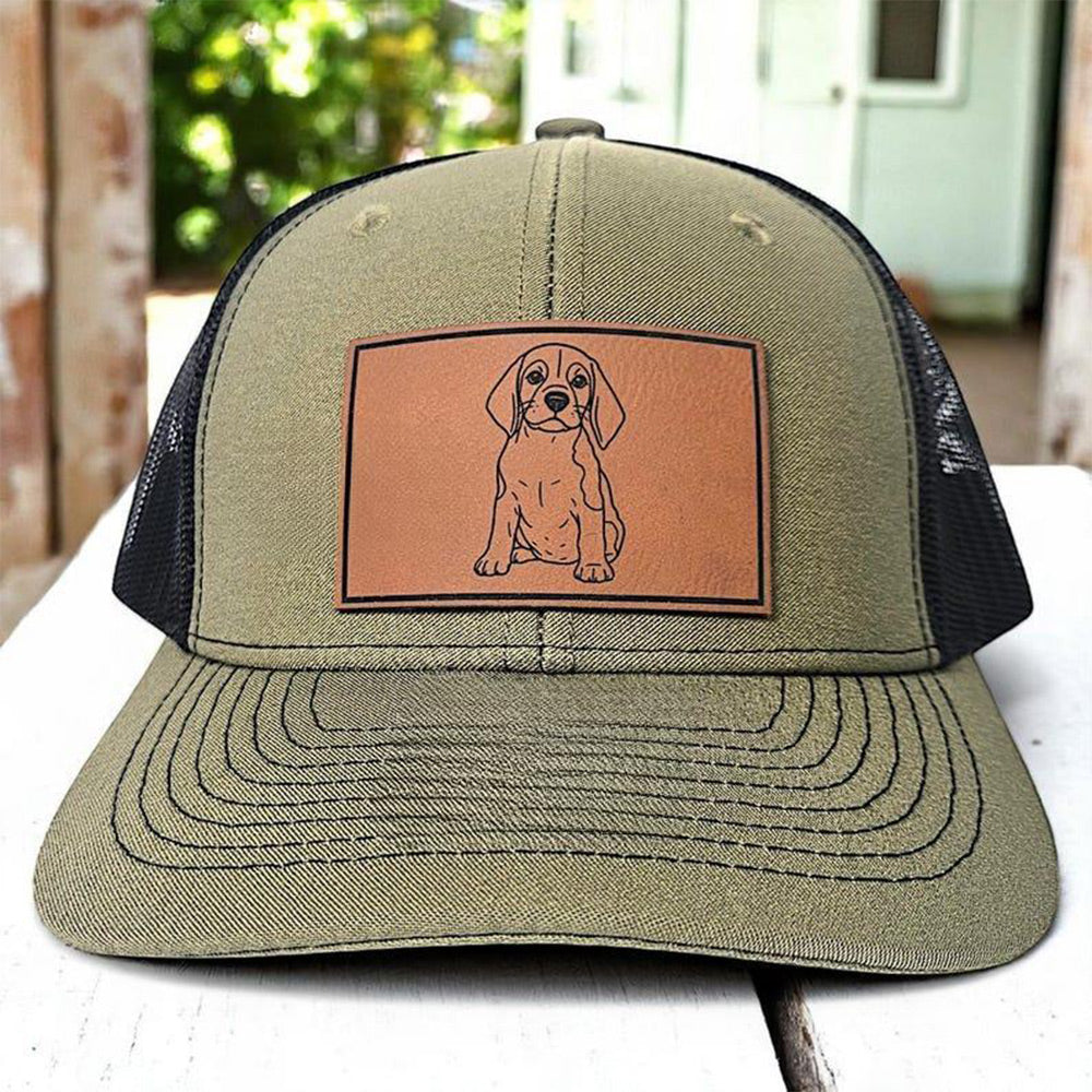 Personalisiertes HaustierPortrait Leder Patch Mütze Baseballmütze für Tierliebhaber