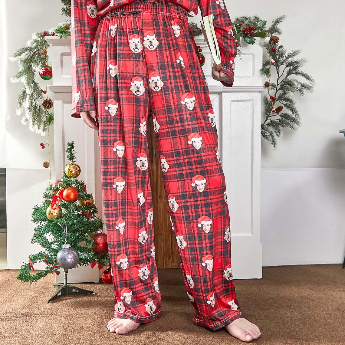 Custom Pet Face Pajamas Set Christmas Gift For Pet Lovers