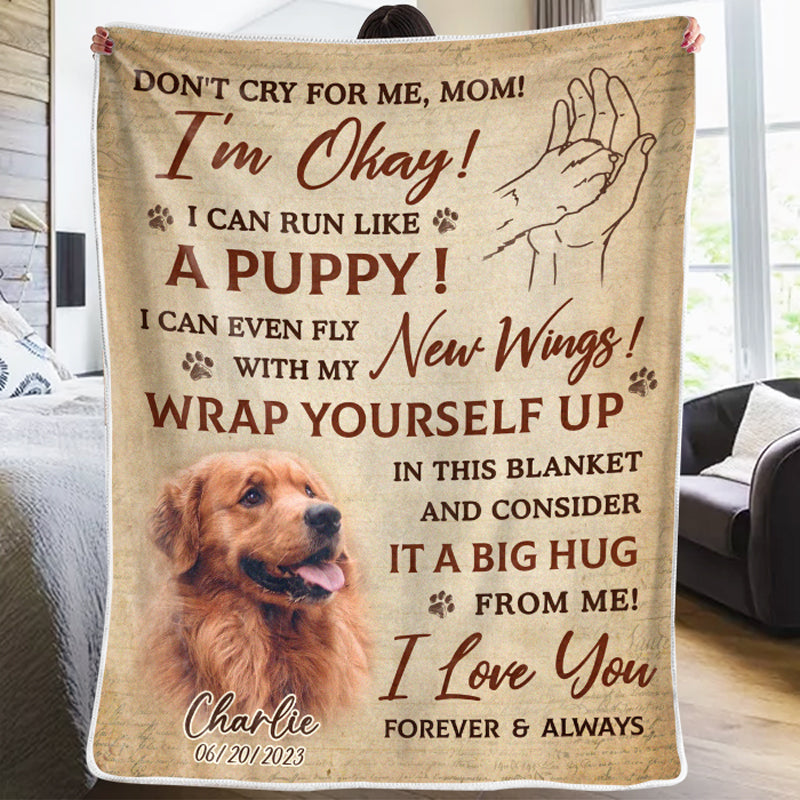 Personalized Dog Memorial Photo Blanket Sympathy Gift For Pet Lovers