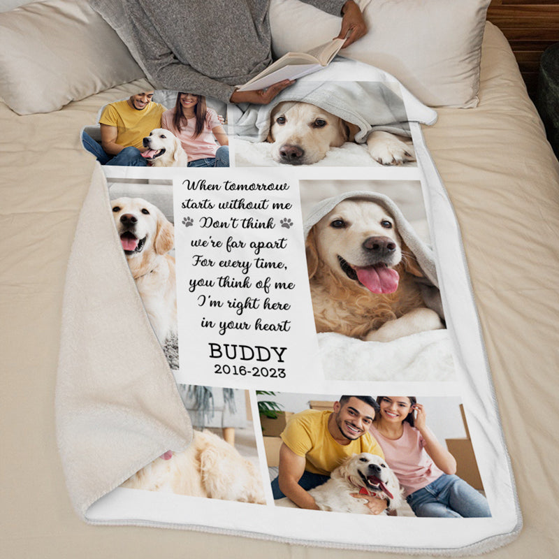 Personalized Pet Memorial Photo Blanket Sympathy Gift For Pet Lovers Christmas Gift for Dog Lovers