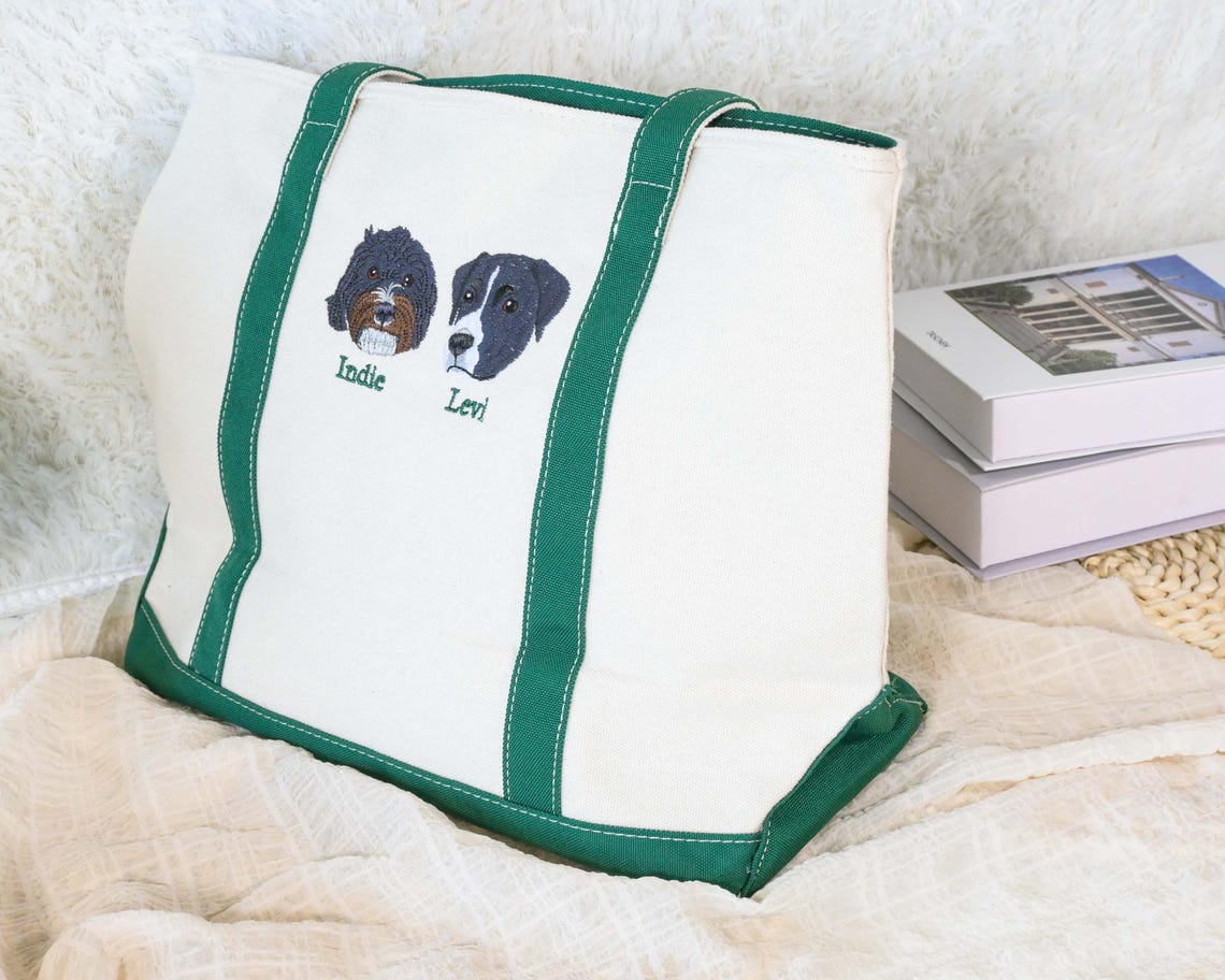 Sac fourre-tout en velours côtelé brodé personnalisé pour animaux de compagnie – Cadeau unique pour les amoureux des chiens ou des chats