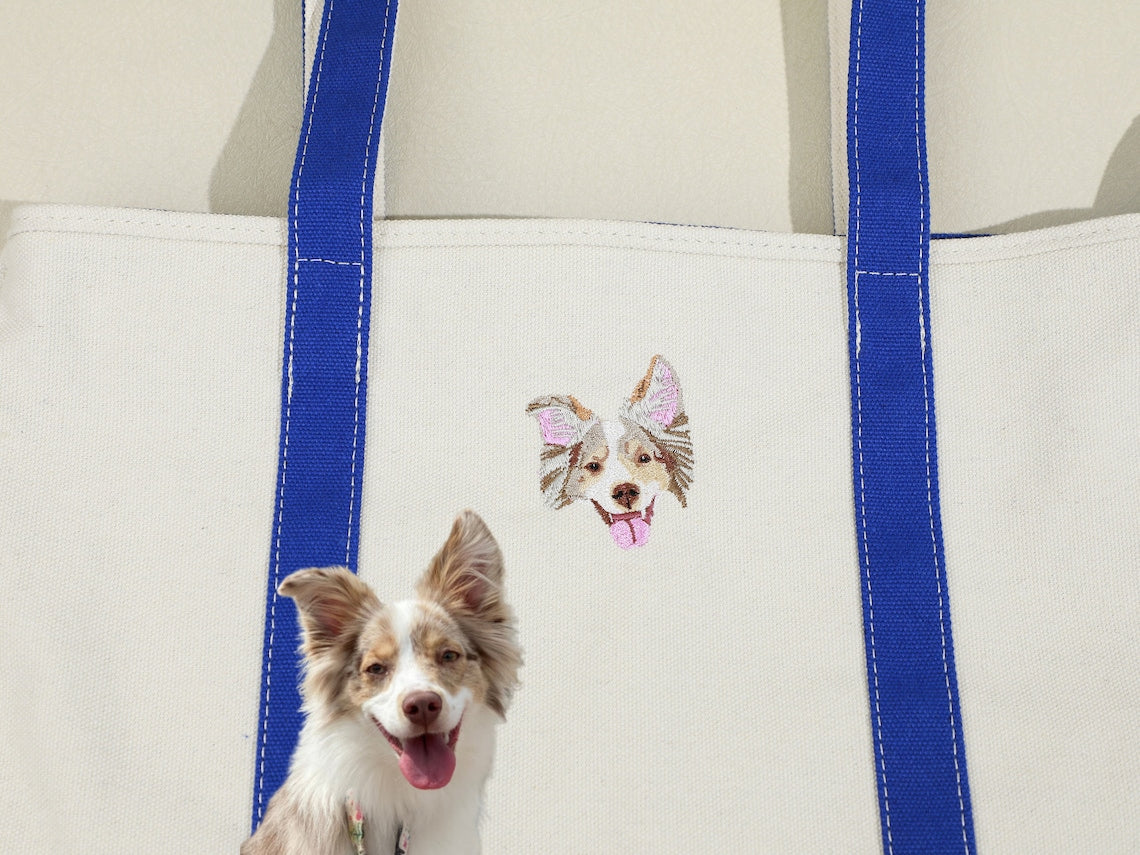 Sac fourre-tout en velours côtelé brodé personnalisé pour animaux de compagnie – Cadeau unique pour les amoureux des chiens ou des chats