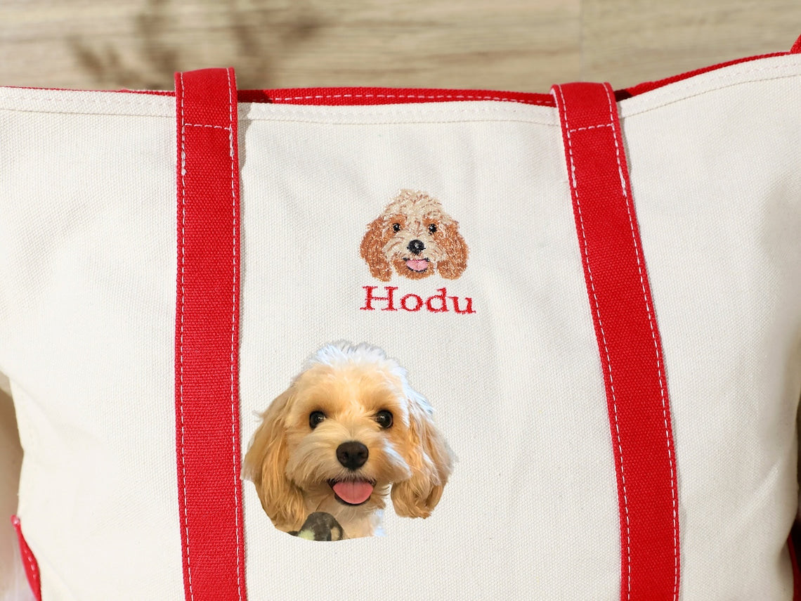 Sac fourre-tout en velours côtelé brodé personnalisé pour animaux de compagnie – Cadeau unique pour les amoureux des chiens ou des chats